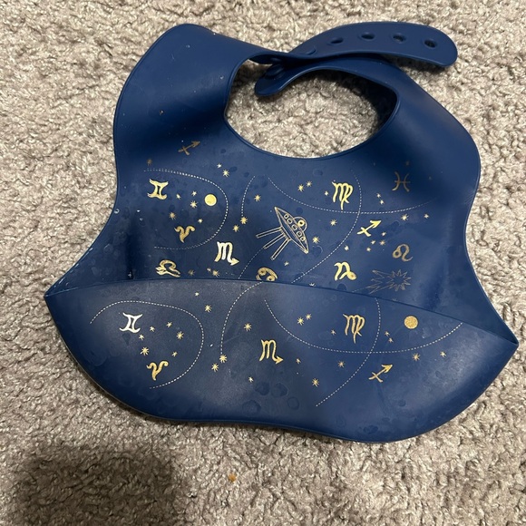 Other - Navy Blue Baby Bib with Zodiac and Space Design